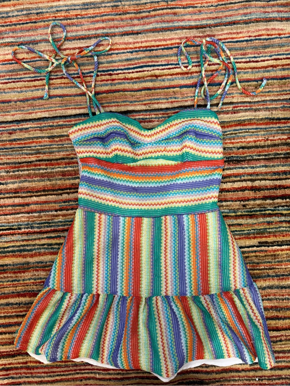' Multicolor Striped Knit amanda uprichard XS dress w built in shorts
